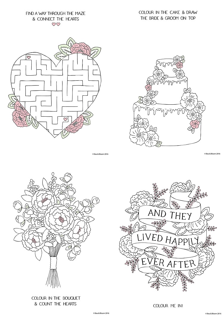 28+ Free Printable Wedding Coloring Book Pages | Coloring books for ...