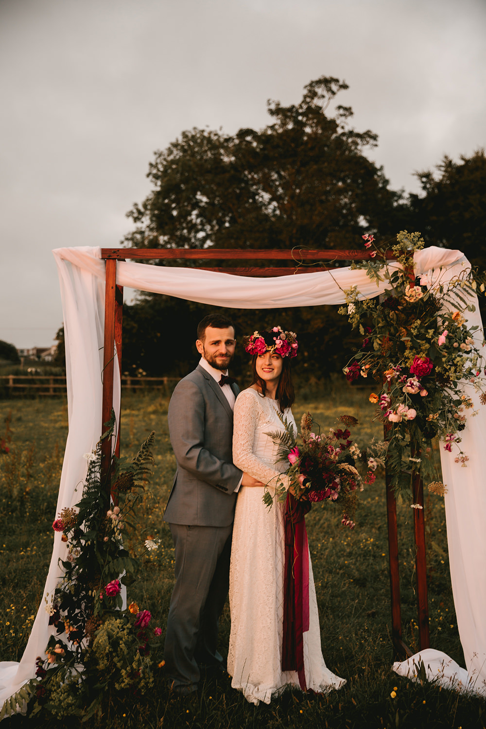 Antique & Moody Rich Burgundy Floral Farm Wedding Ideas