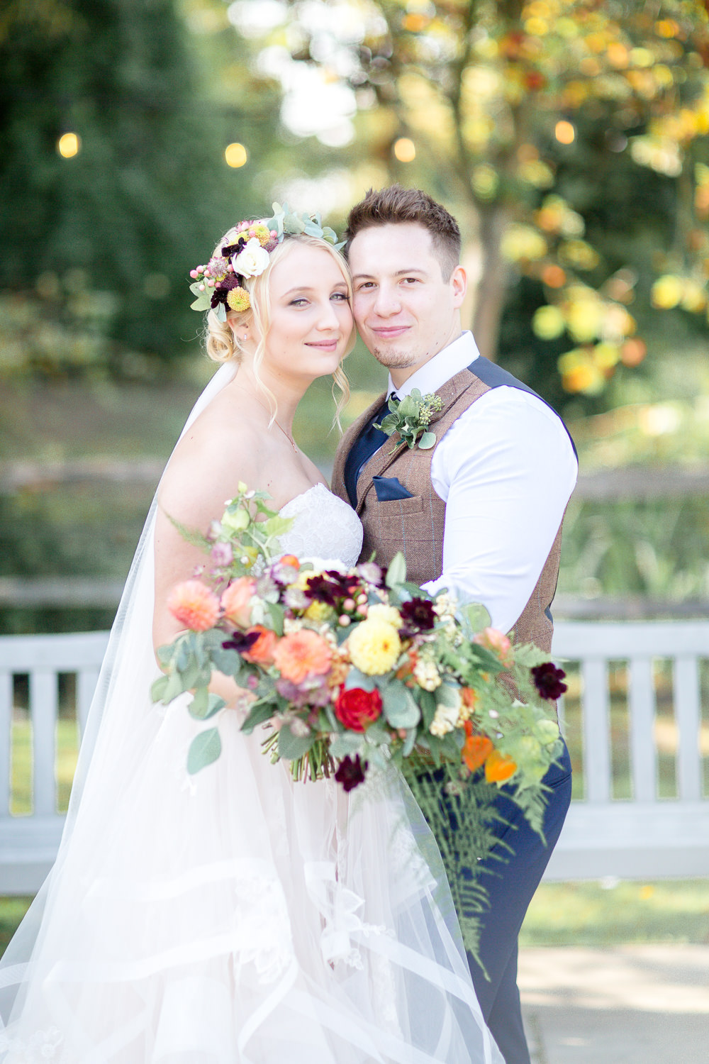 Whimsical Autumnal Boho Wedding with an Incredible Hanging Flower Installation