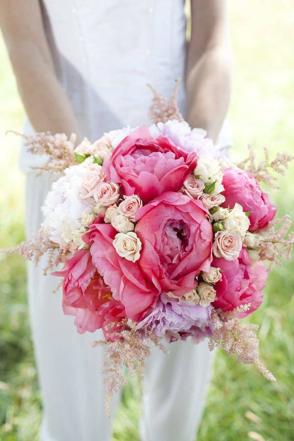 bright pink peony bouquet