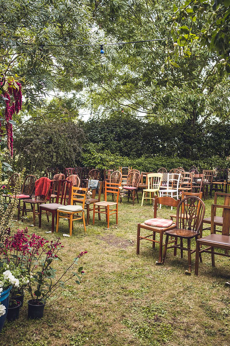 Rustic Wedding Idea Theme Mismatched Ceremony Chairs Babb Photo