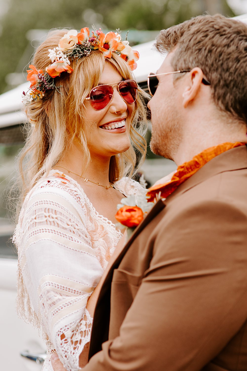 Sunglasses Bride Groom Daisy Jones Six Wedding Ideas Caroline Opacic Photography