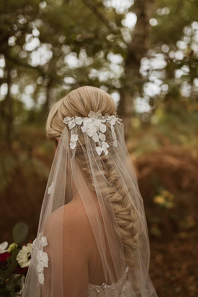 Long Braid Bridal Hairstyle Veil Wedding The Springles